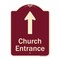 Signmission Designer Series-Church Entrance Ahead W/ Up Arrow Burgungy Heavy-Gauge Alum, 24" x 18", BU-1824-9991 A-DES-BU-1824-9991 - alternate 1